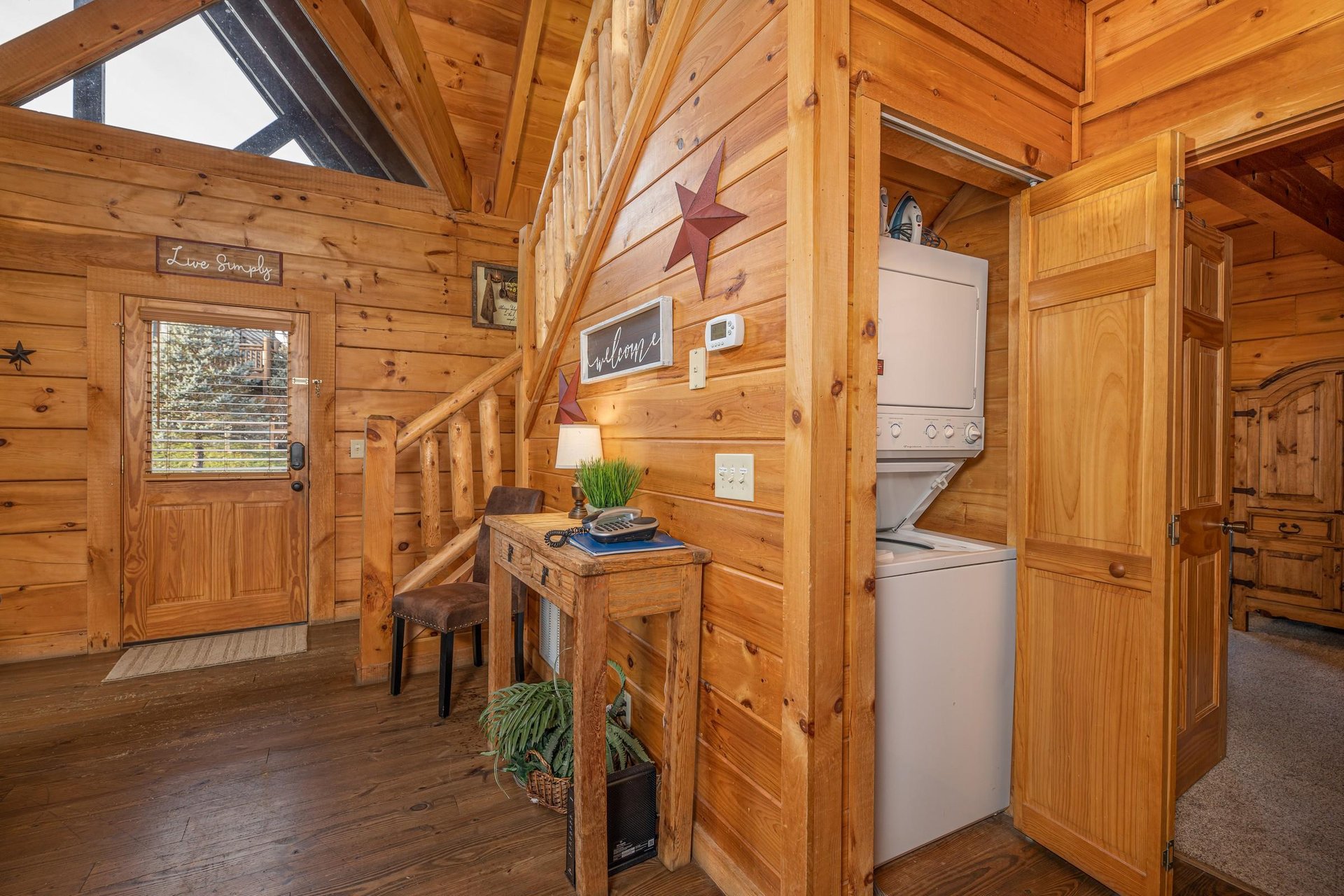 Laundry unit at Livin Simple, a 2 bedroom cabin rental located in Pigeon Forge