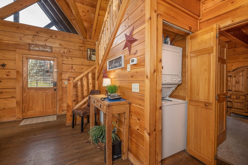 Laundry unit at Livin Simple, a 2 bedroom cabin rental located in Pigeon Forge