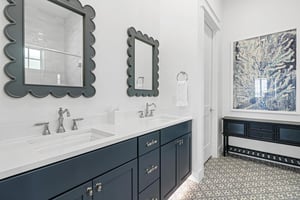 Dark Blue Primary King Suite Bathroom, 2nd Floor