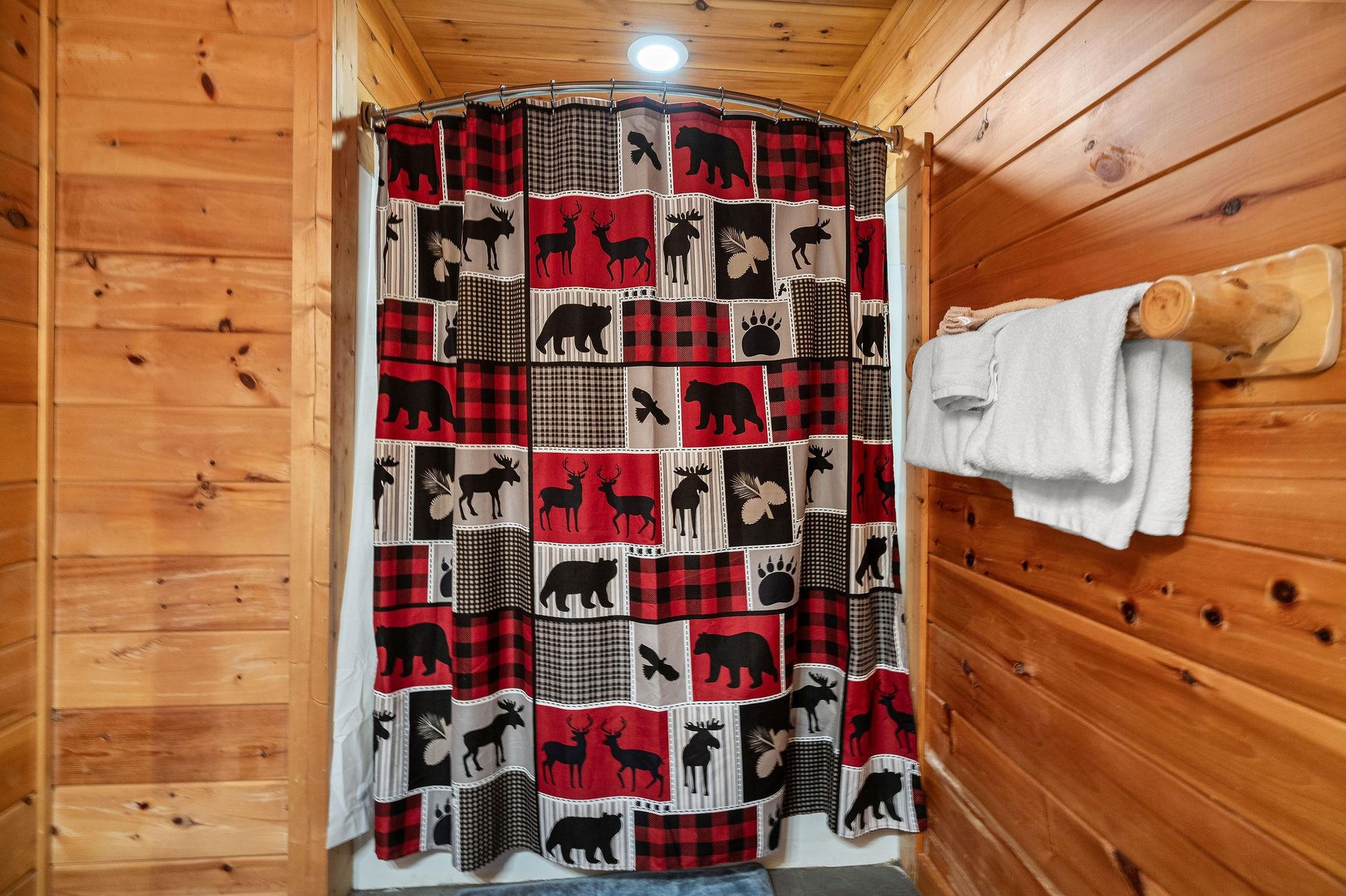 Shower at Mountain Mama, a 3 bedroom cabin rental located in pigeon forge