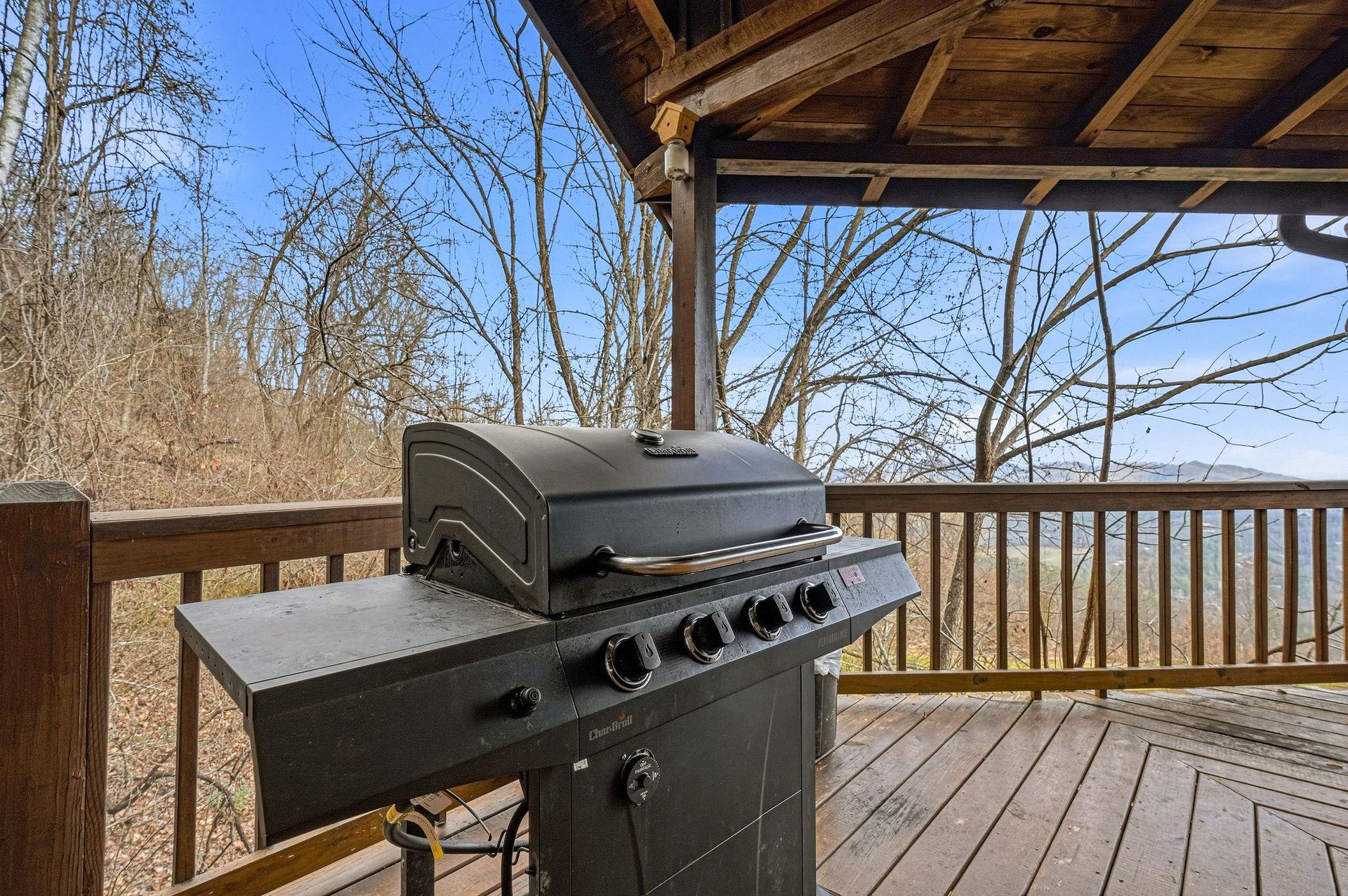 Fire up your outdoor grilling adventures on your private deck, where mountain views and fresh air make every meal memorable.