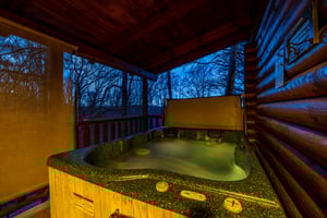 A Lovers Secret Hot Yub at Night