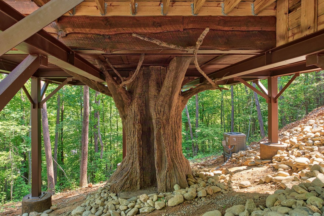 Cabin built on tree view