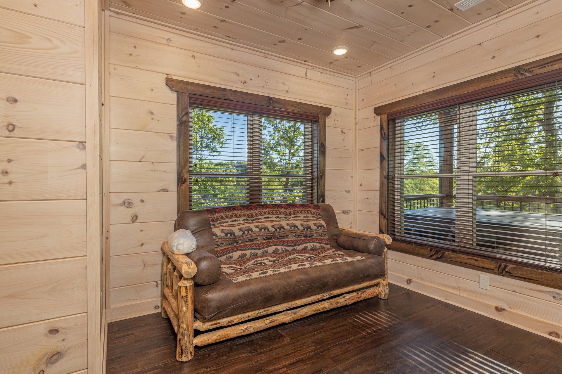 futon with windows