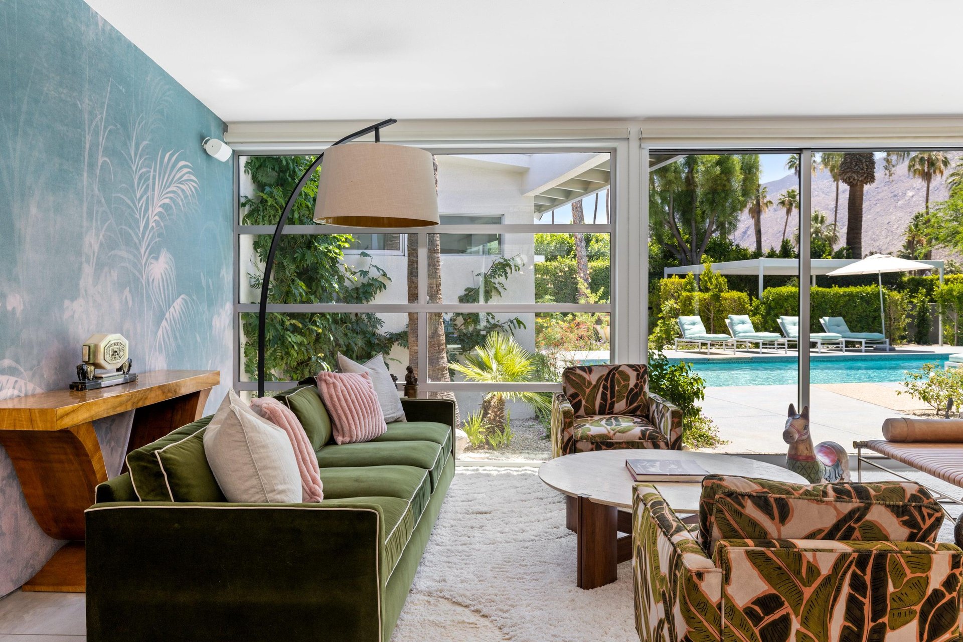 Sliding doors open to bring the outdoors, in.