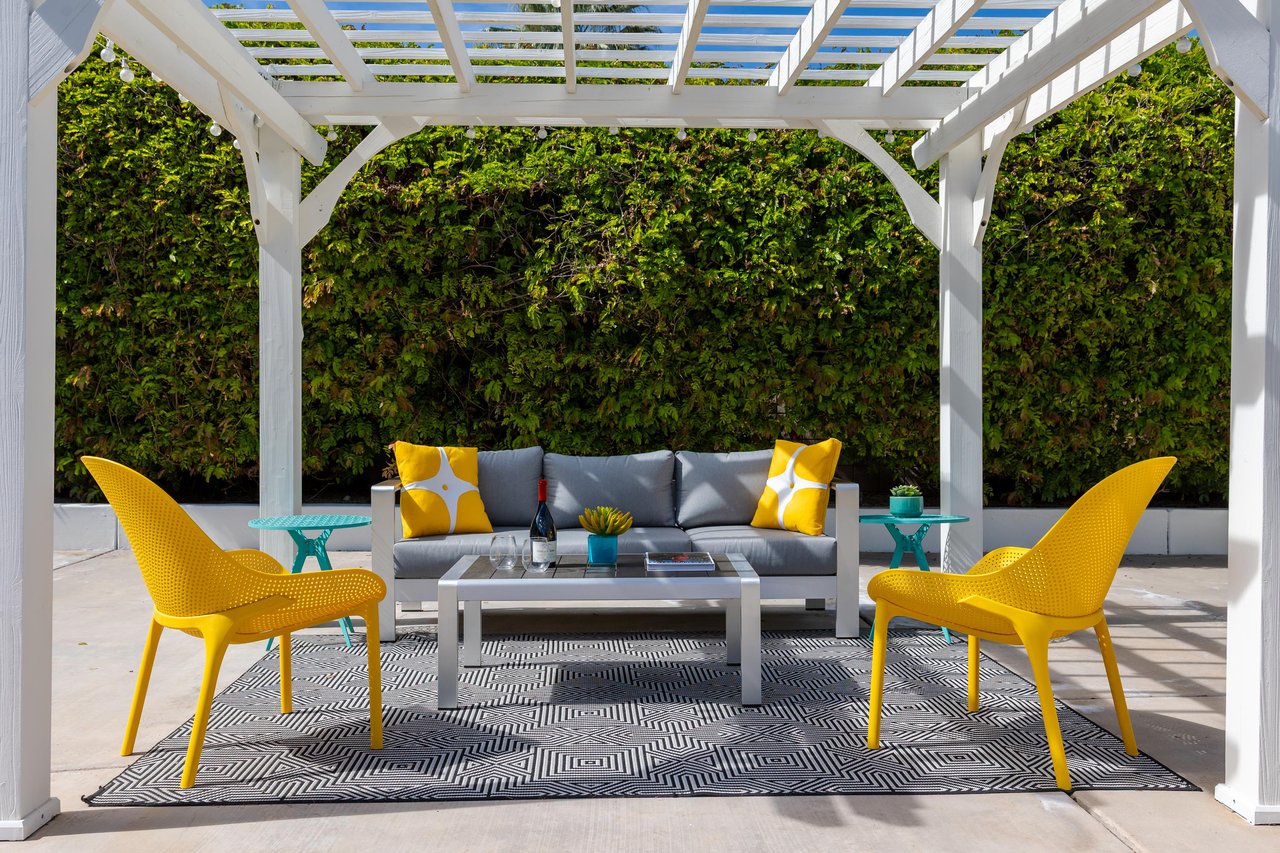 Enjoy multiple outdoor lounge areas