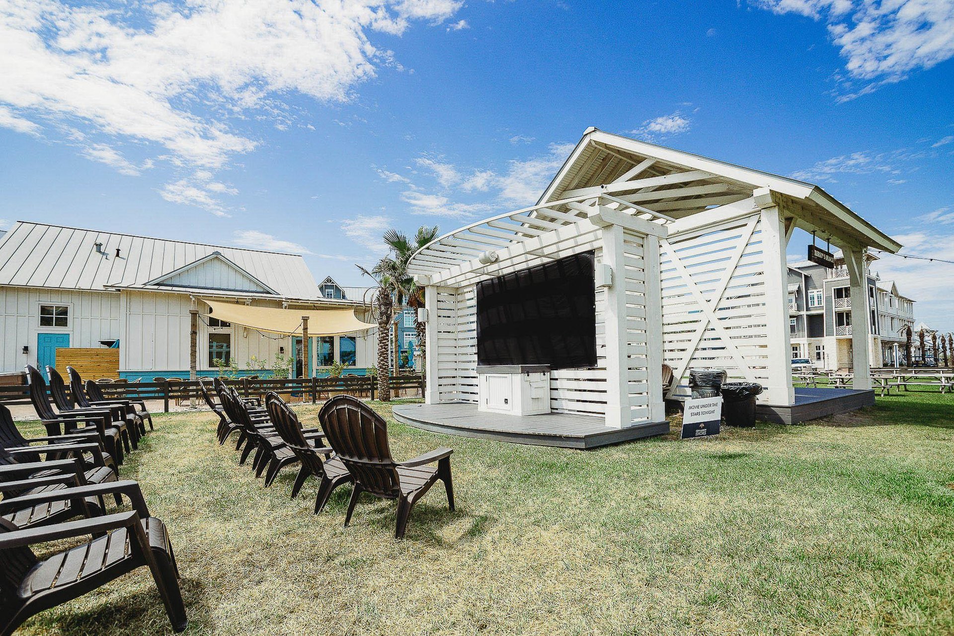 Movie Screen on Town Center for Movie Nights