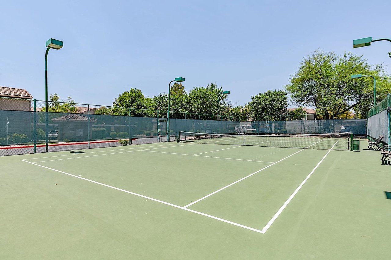 Tennis courts provided to community guests to enjoy.