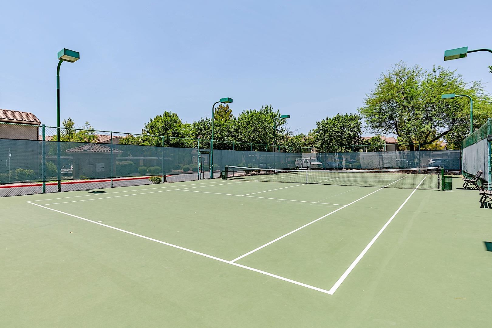 Tennis courts provided to community guests to enjoy.