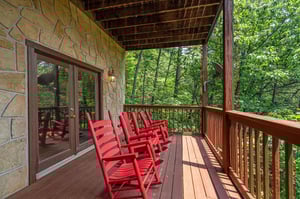 lower level deck with rocking charis