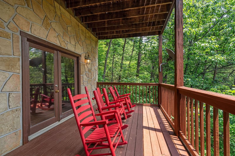 lower level deck with rocking charis