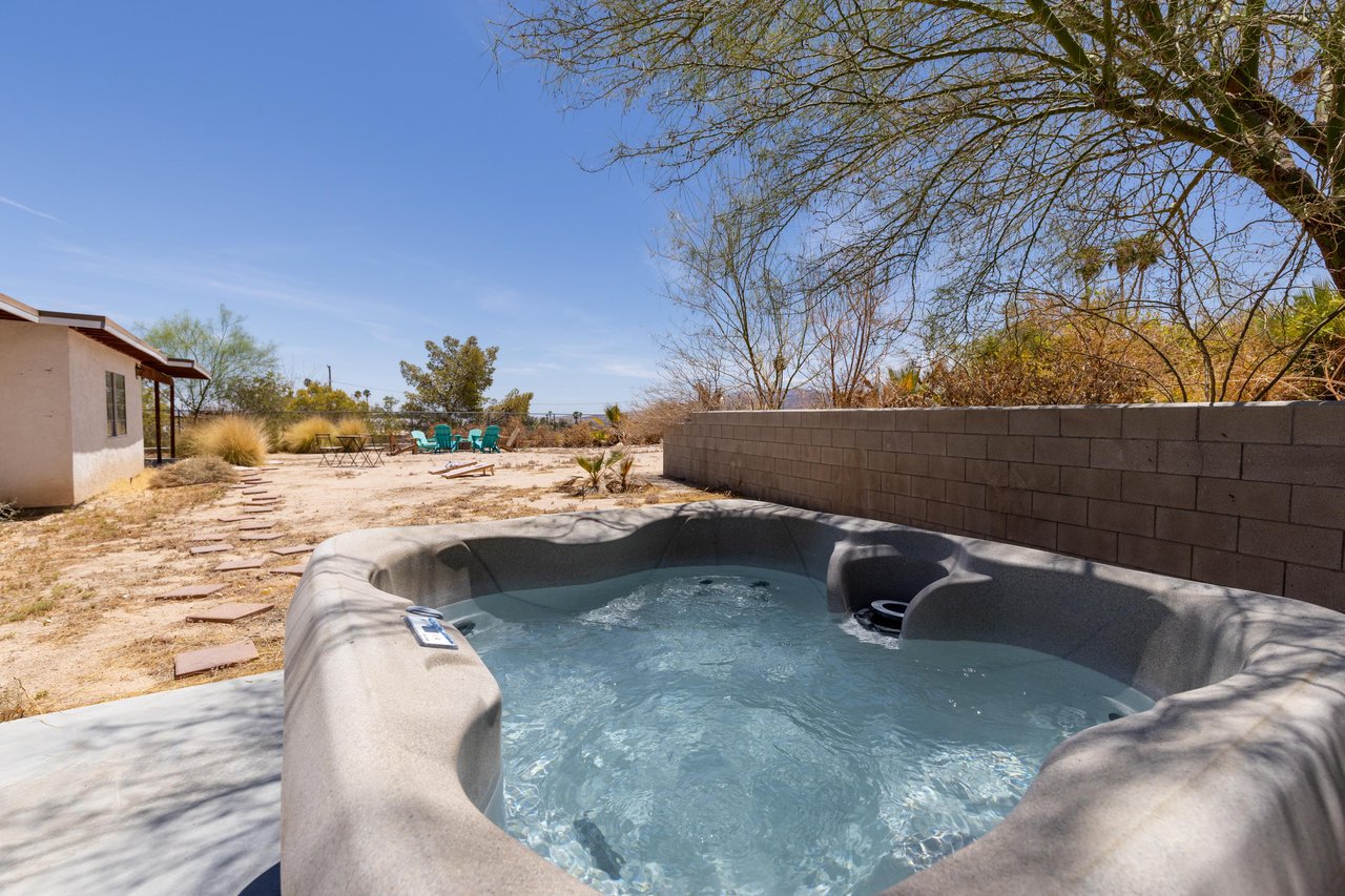 Private hot tub in the backyard.