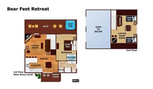 Your spacious retreat features hot tub, jacuzzi, game room, and multiple bedrooms across two thoughtfully designed floors.