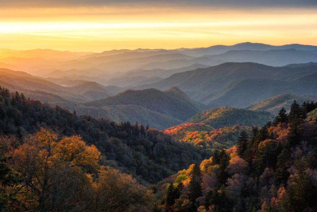 0 Fall overhead shot of the mountains