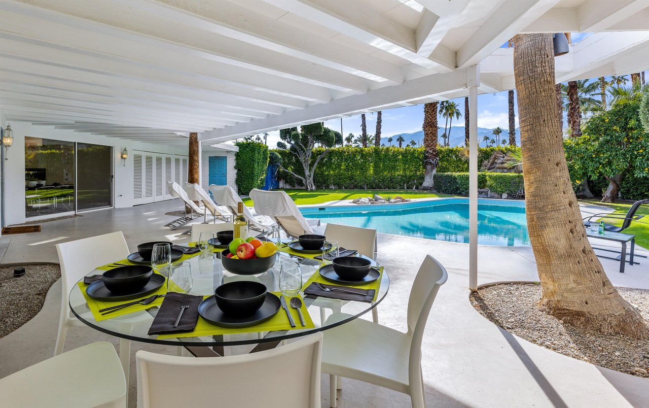 Covered patio dining