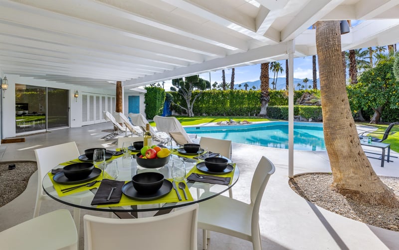 Covered patio dining