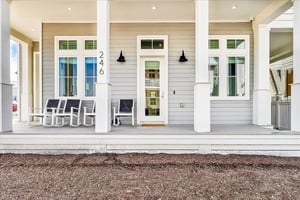 Front Porch With Bocce Ball Court View