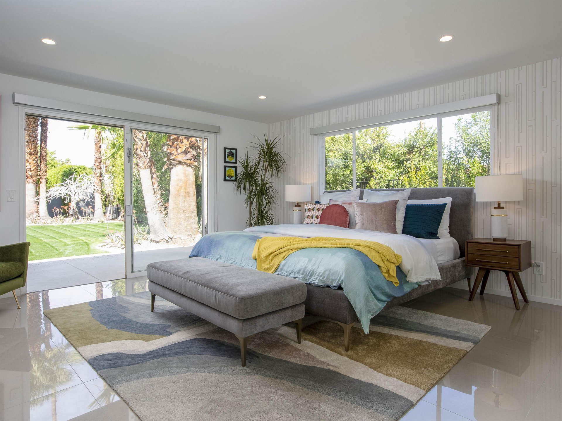 Wake up in this stylish bedroom