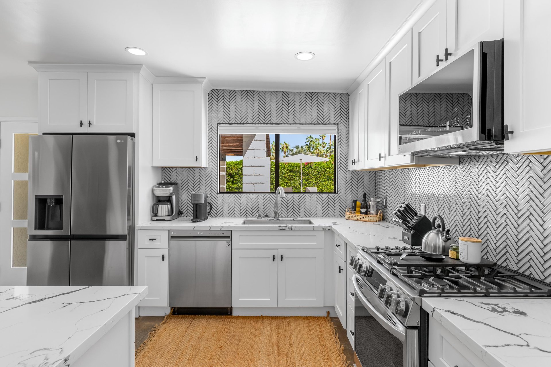 Modern stainless steel appliances