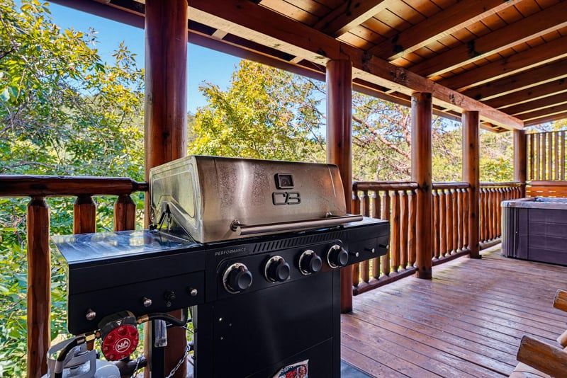 Fire up the grill on your private covered deck and breathe in the fresh mountain air as sunlight filters through the trees around you.