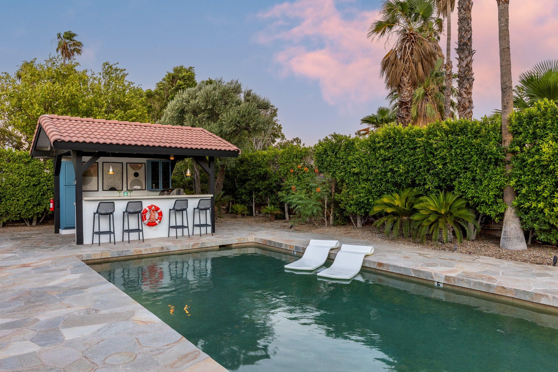 Stunning sunsets by the pool