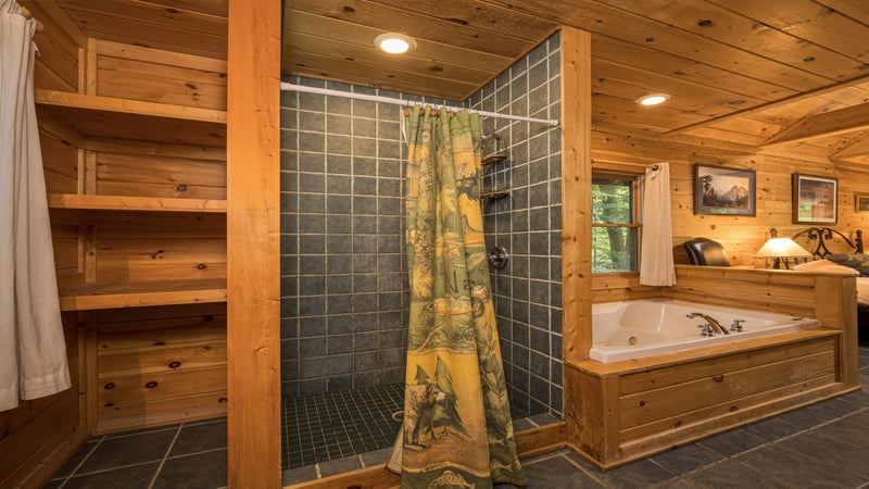 Tiled walk in shower