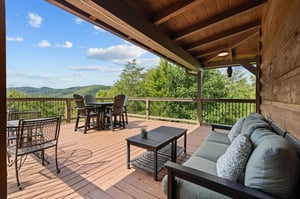 Deck couch with table and chairs