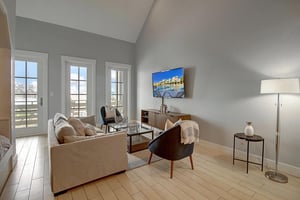 Living Area with 65 smart TV and board games