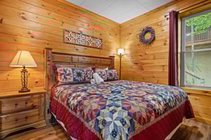 King bed with nightstand and lamp