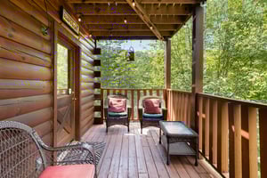 Outdoor wicker seats and table