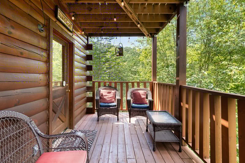 Outdoor wicker seats and table