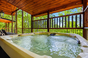 Unwind in your private hot tub surrounded by forest views, where bubbling waters and birdsong create the perfect escape.