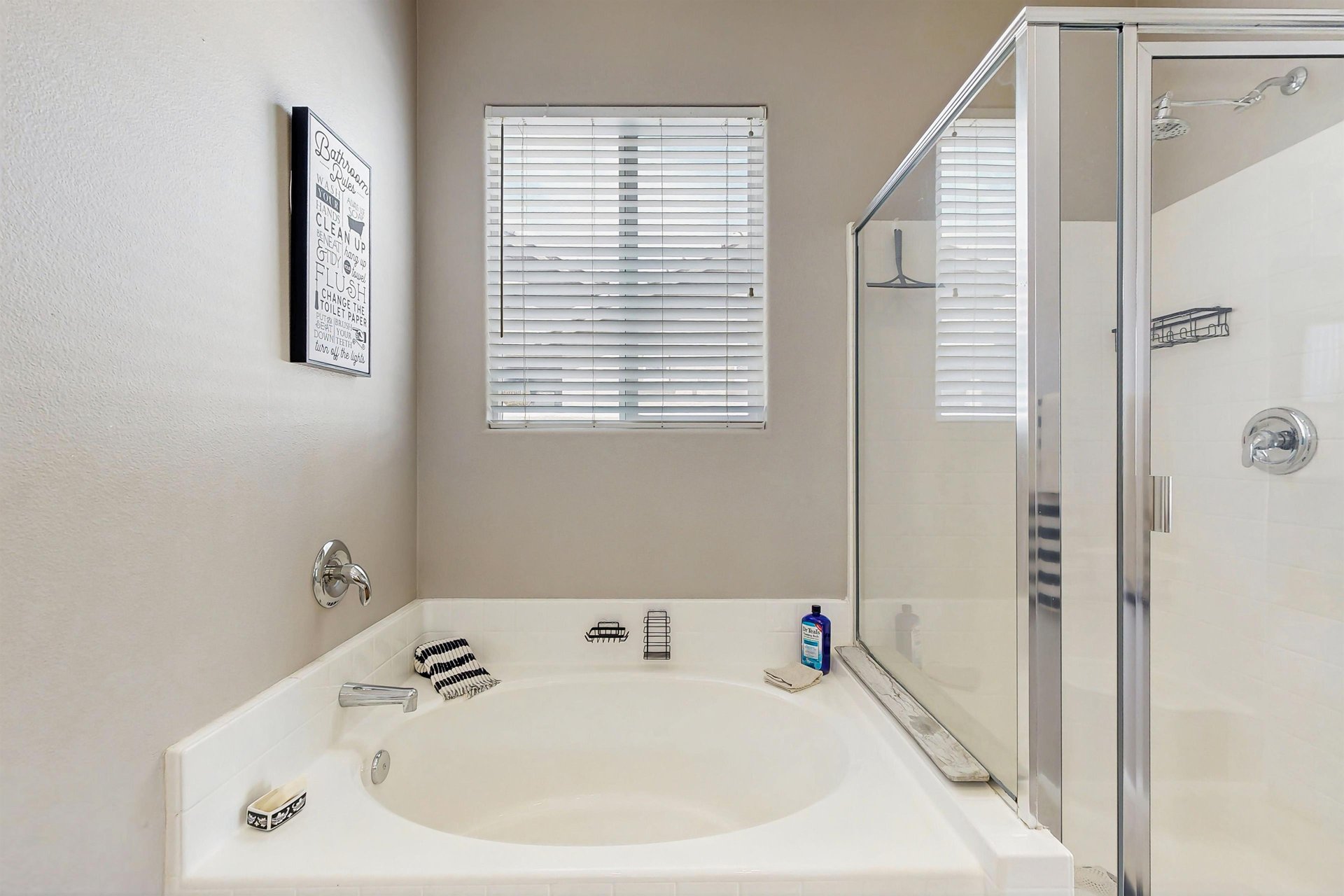 Tub and shower.