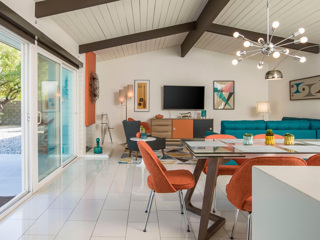 Relax in the bright living space