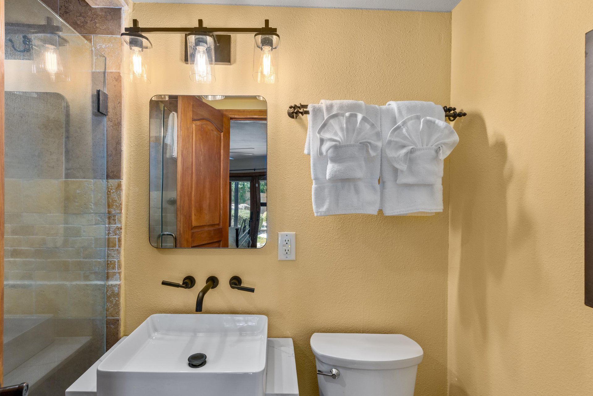 Ensuite bathroom with standalone shower.