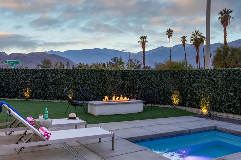 Relax by the fire feature