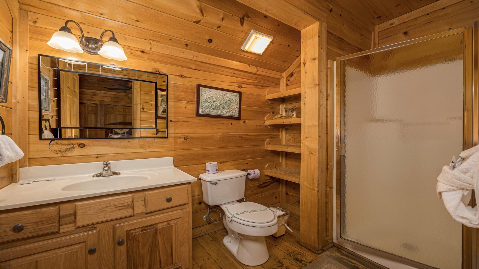 Single vanity and toilet