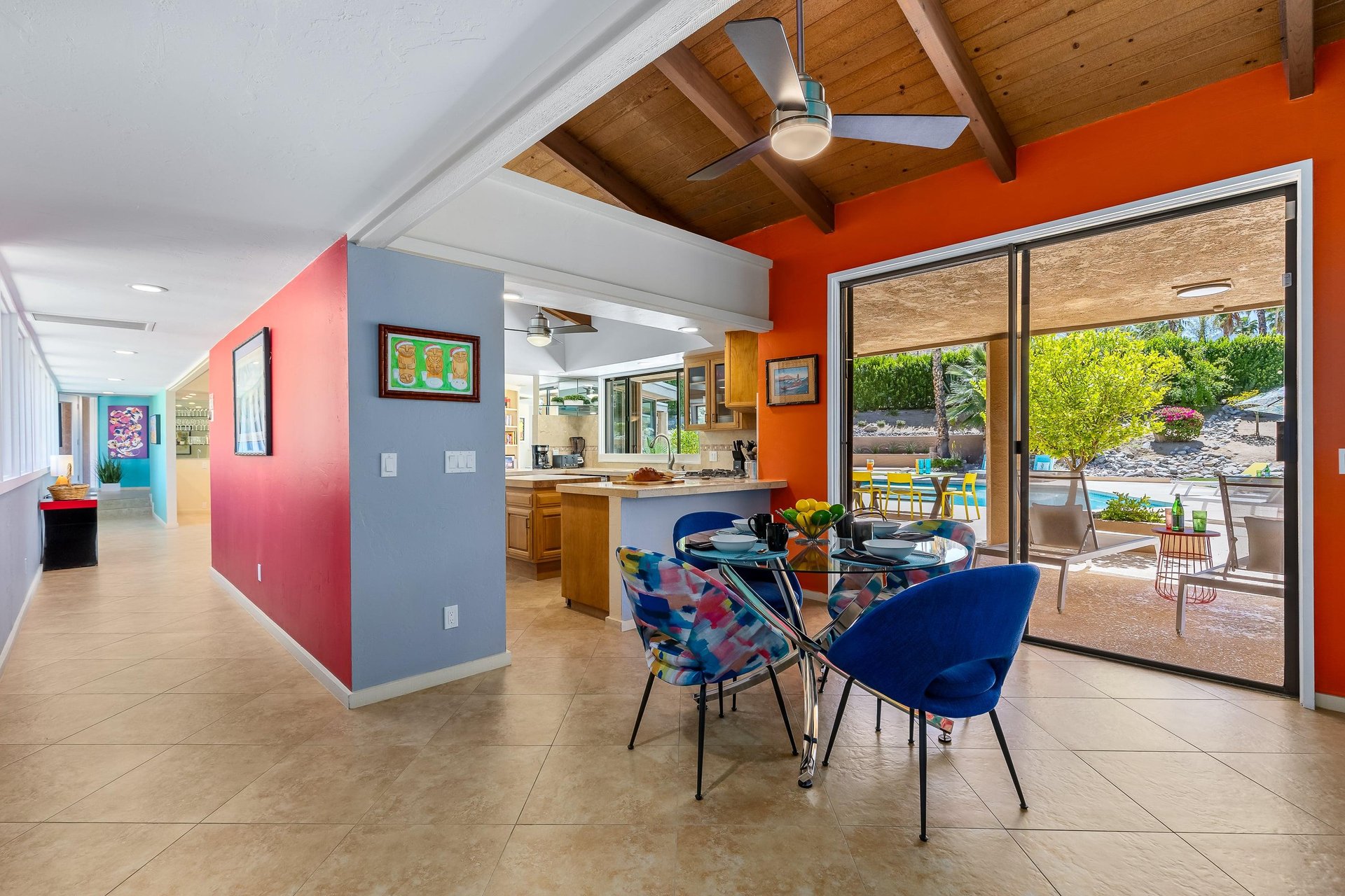 Lovely wood beam ceilings