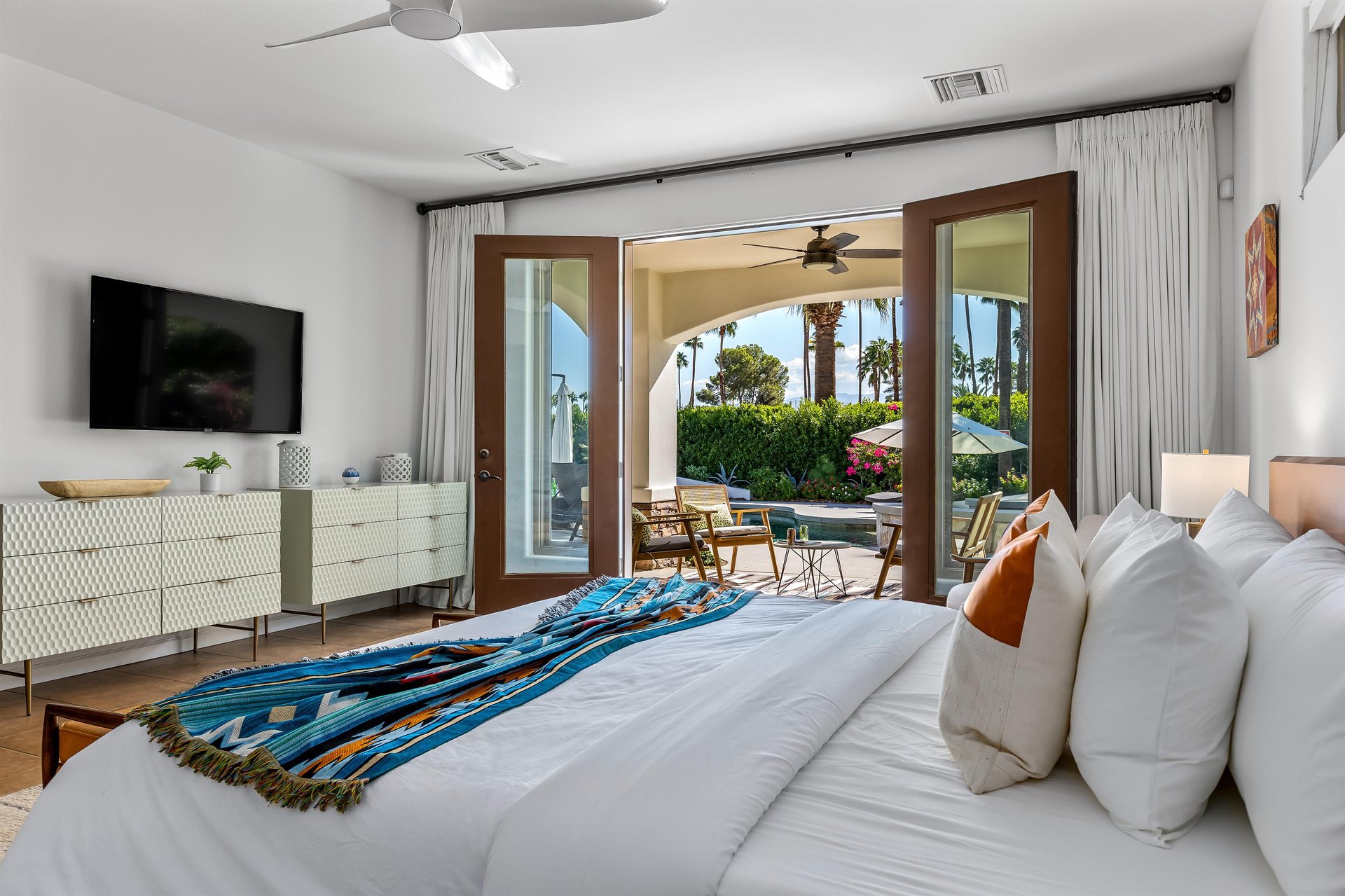 Easily step out into the backyard