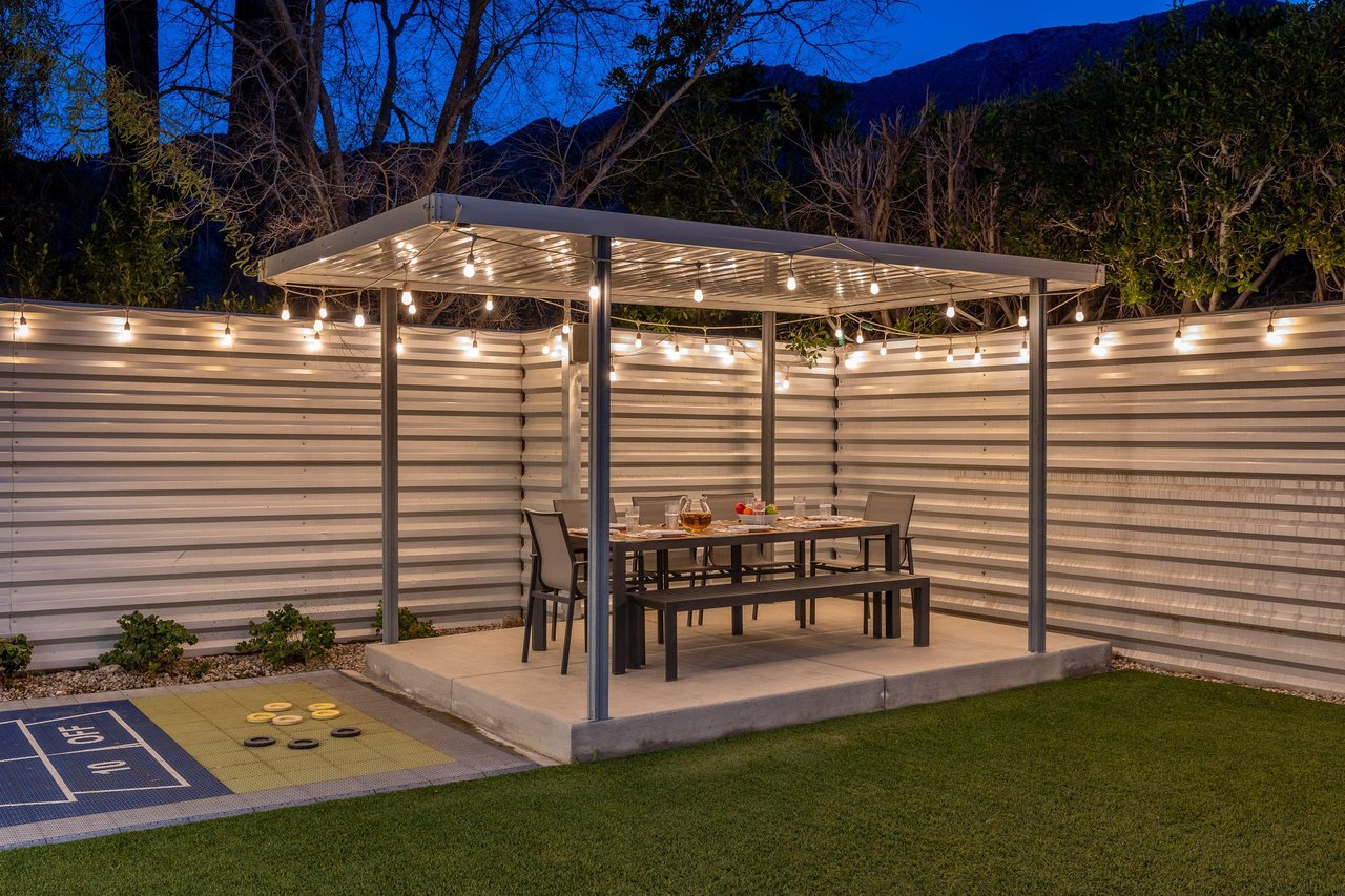 Dine under the soft glow of fairy lights