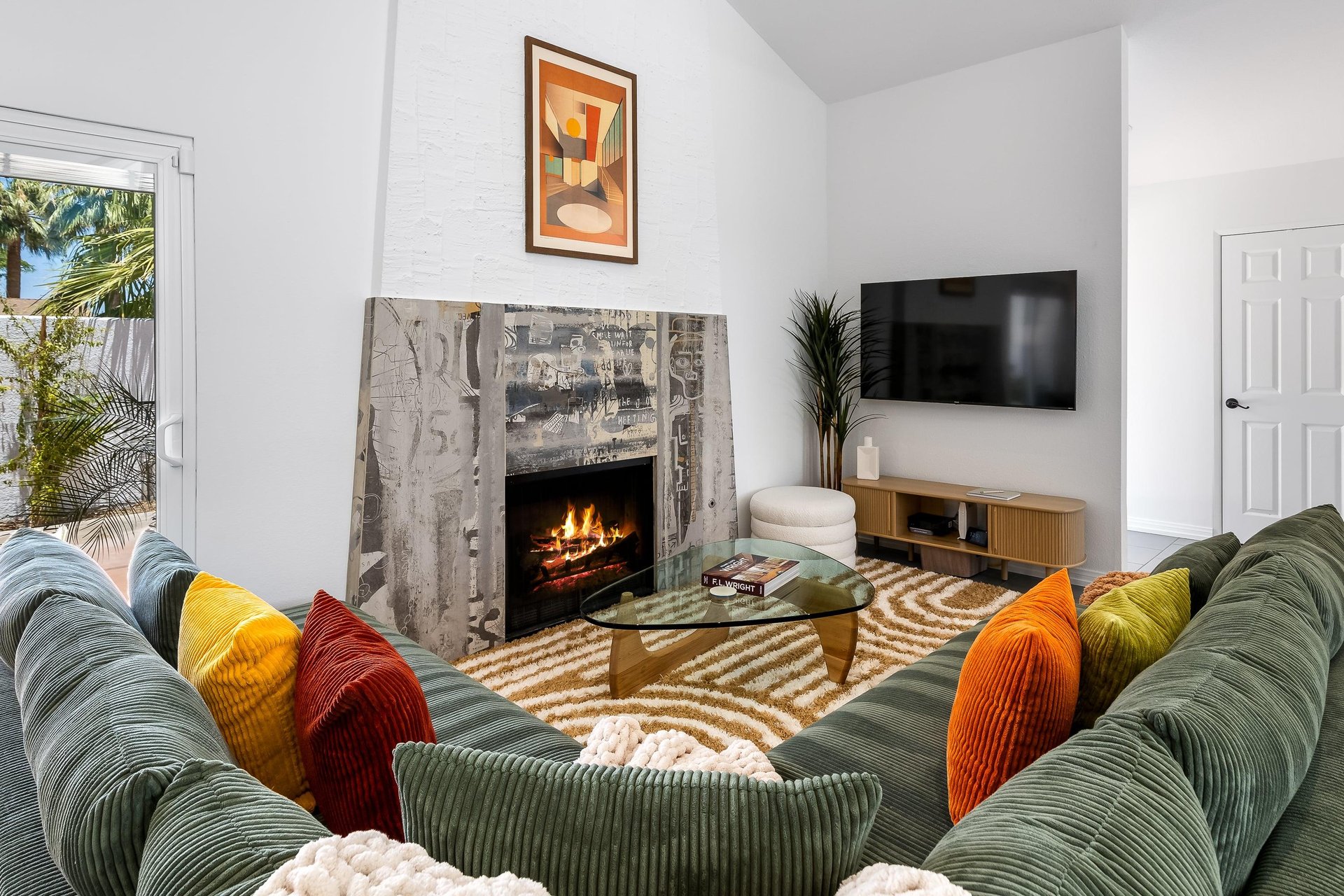 Cozy fireplace