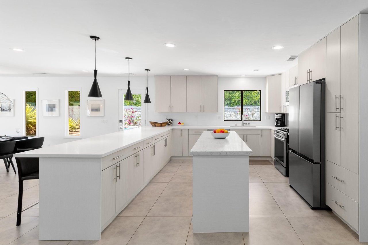 Features highend stainless steel appliances and a beautiful island.