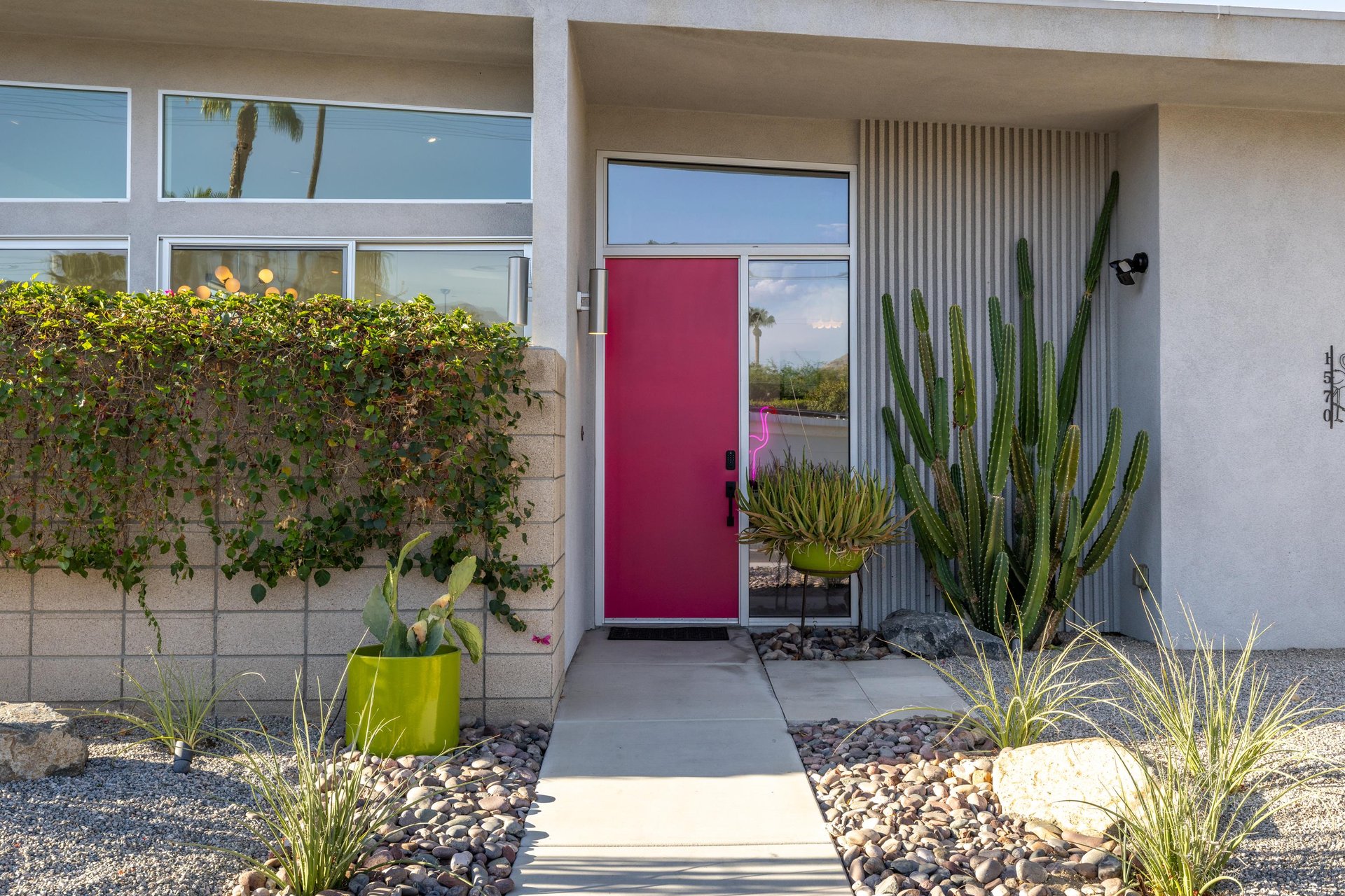 View of the front door to the home.