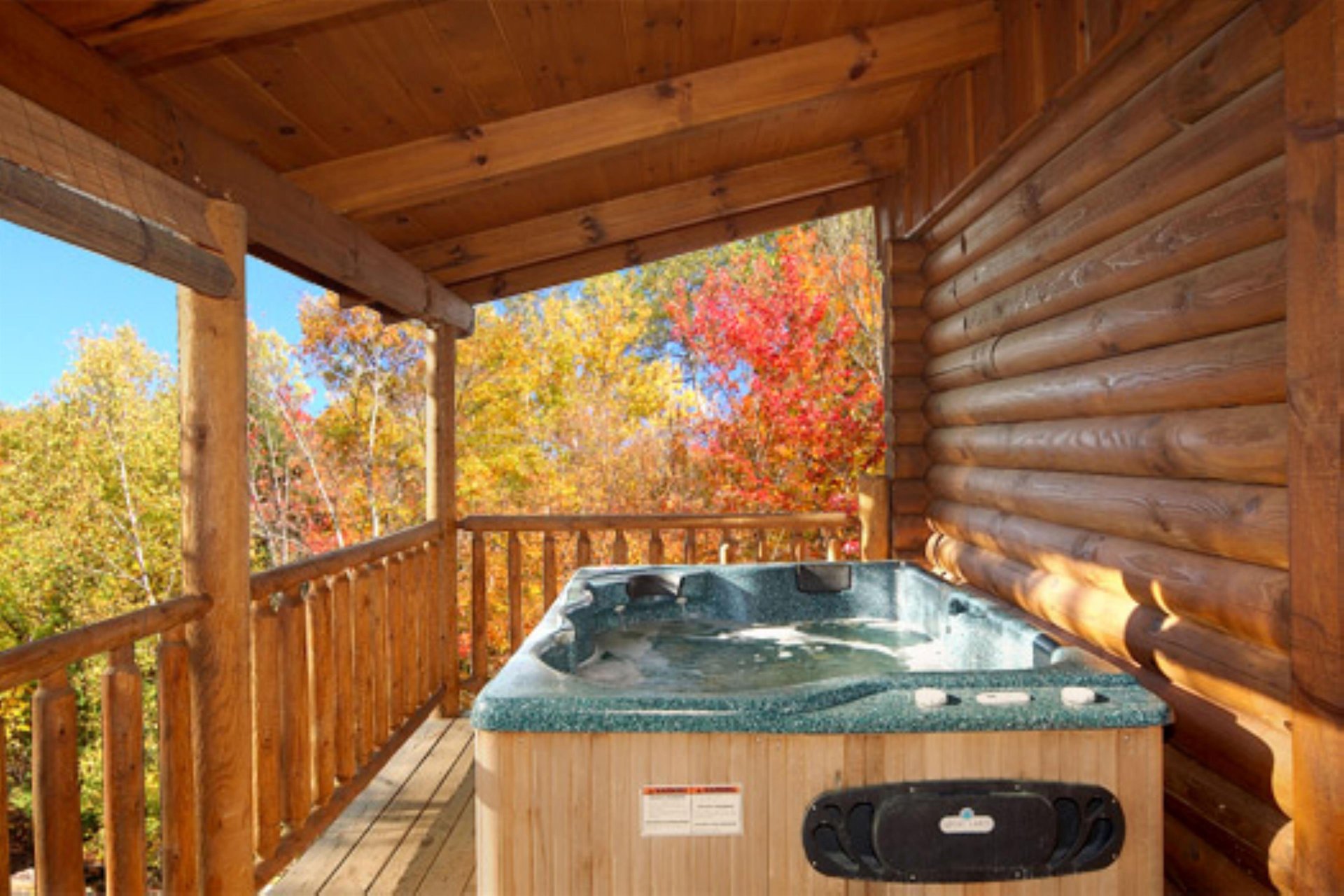 Hot Tub on Covered Deck at A Lovers Secret