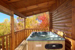 Hot Tub on Covered Deck at A Lovers Secret