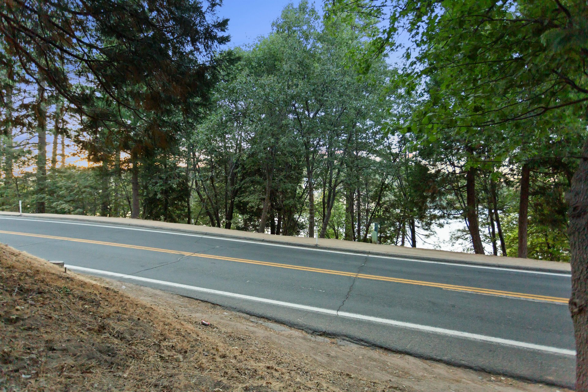 Photo taken at the bottom of the stairs from the home. Lake Gregory is directly across the street.
