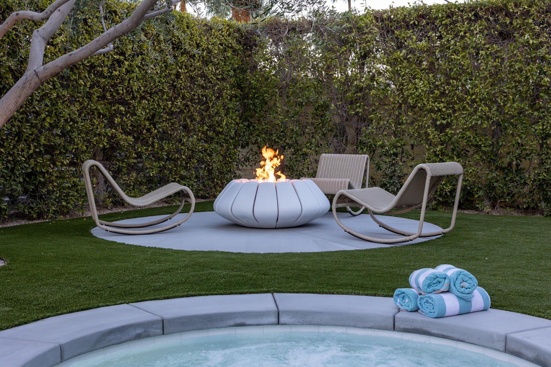 Grab a bottle of wine and sit around the firepit