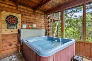 Hot tub access on entry level back porch