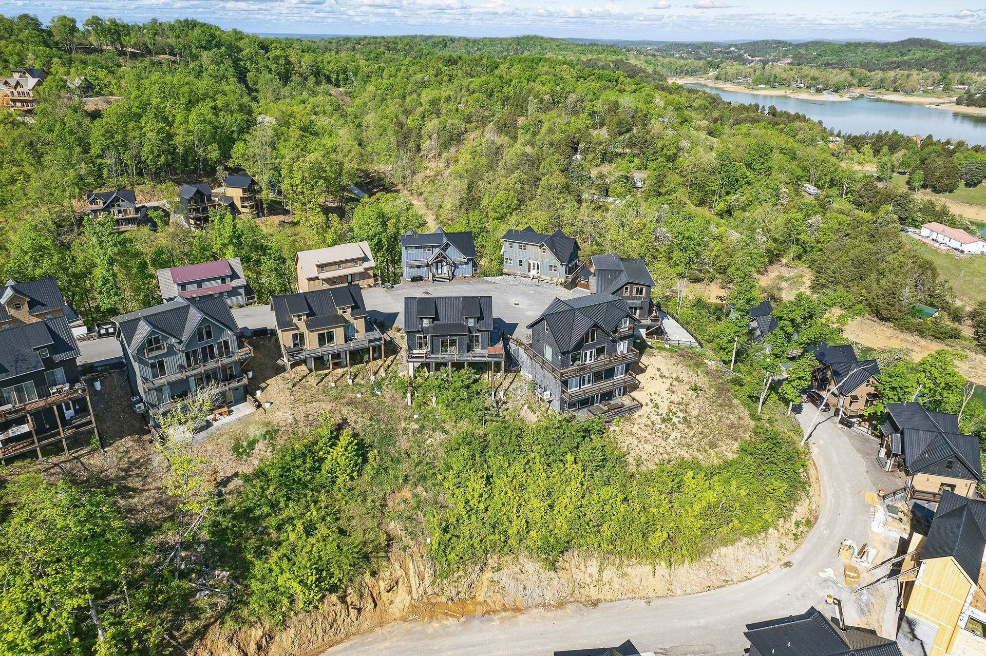 aerial view of Lakeview Cabin