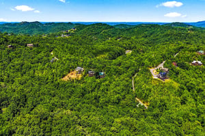 Nestled in lush rolling mountains, the property offers peaceful seclusion among forested hillsides and winding scenic roads in a serene natural setting.